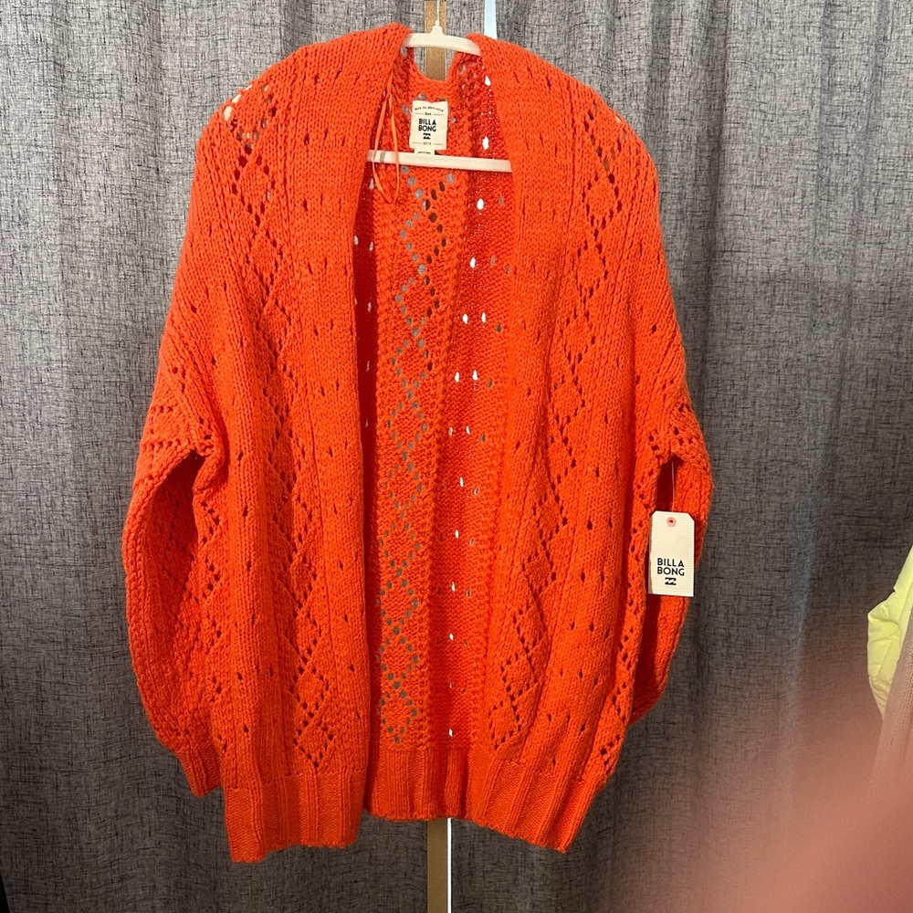 Billabong Women's Vibrant Orange Cardigan